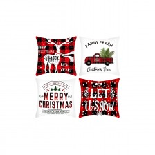 Christmas Decorative Throw Pillow Covers, Plush Cushion Cover